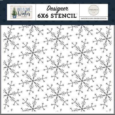 Carta Bella Welcome Winter Stencil - Wonderland Snowflake